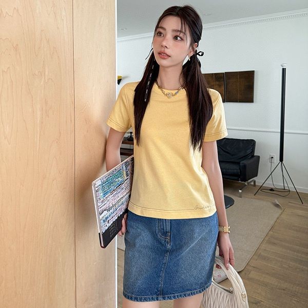 新色登場☆バーバリー ロゴ刺繍 コットン Tシャツ 偽物 Baz22860